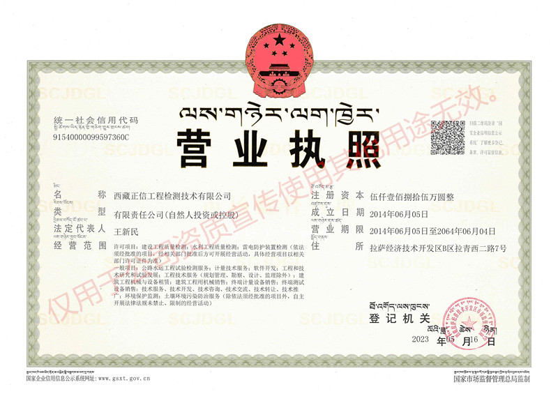 公司營業(yè)執(zhí)照正本